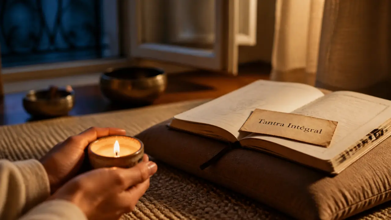 Tantra integral paris : studio de yoga, bougie, coussin d’argile et bols chantants