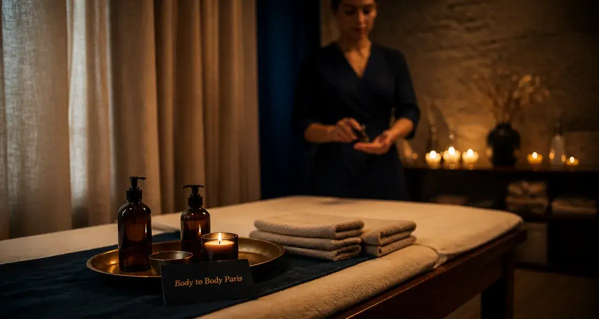 Best body to body massage in paris : table et huile de massage en institut