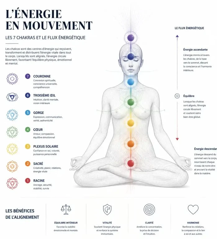 Représentation symbolique de l'énergie et des chakras dans le massage tantrique